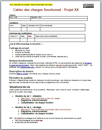 cahier des charges fonctionnel